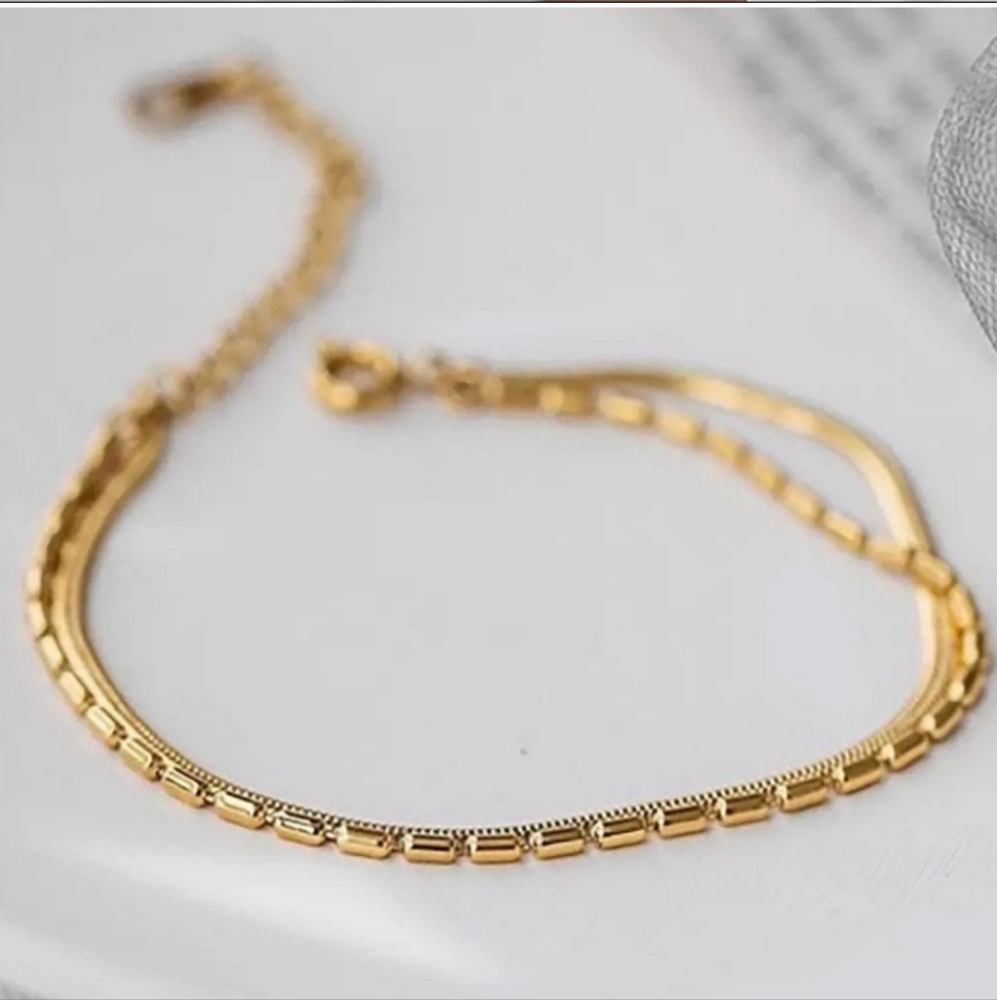 New Gold layered snake bone Herrington bracelet